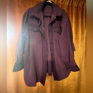 - Dark purple elbow patch Shacket